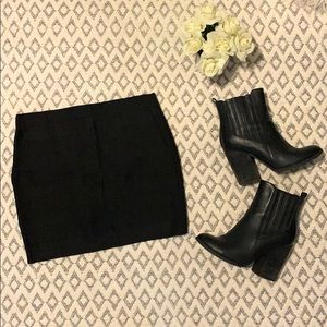 Black bodycon mini skirt